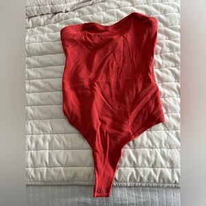 Abercrombie & Fitch Red Ribbed Bandeau